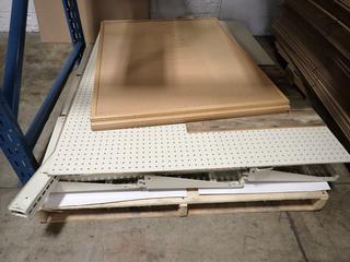 Cork Boards and Peg Board Shelves with Peg Board.