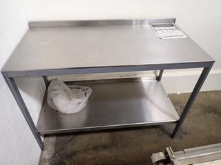 Rolling Stainless Steel Prep Table, 49-1/4 In x 25-1/2 In x 35-1/2 In.