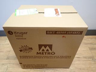 (48) Rolls of Metro 2-Ply Bathroom Tissue, Individually Wrapped, 500 Sheets Per Roll.
