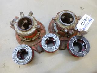 (2) Ridgid 1 In. - 2 In. Pipe Threader, C/w (2) 1 1/2 In. Bits, (1) 2 In. Bit (D-2)