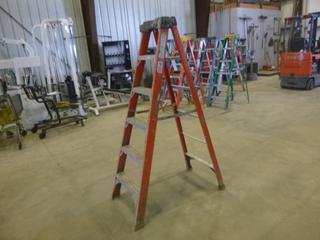 6 Ft. Sturdy Fiberglass Step Ladder, 300 Lbs. Weight Rating (Z)