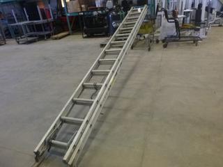 28 Ft. Sturdy Aluminum Ladder *Note: Weight Rating Unknown, Bent Leg* (Z)