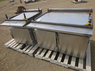 (1) Stainless Single Door Cooler, (1) Stainless Double Door Cooler