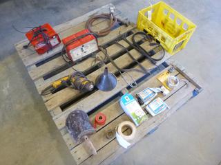 Qty of Misc. Items Includes (2) Battery Chargers,  Electric Drill, 1 In. Air Hose and More (W-2-1)