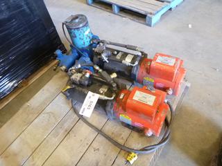 (2) Hydraulic Pumps w/ Baldor 115V, 30A Motors, (1) Calgon Corporation Hydraulic Pump w/ General Electric 115V Motor, 1/3 HP, 60 Hz, RPM 1725 (L-2-2)