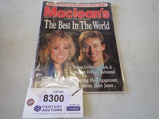 January 25, 1988 Mclean's Weekly Magazine Featuring Wayne Gretzky (Office)