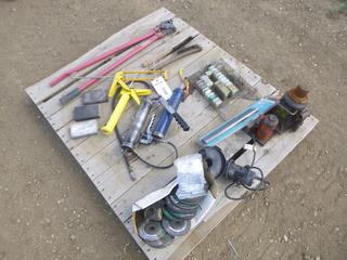 Qty of Misc. Tools Includes Grease Guns, Caulking Guns, Bottle Jacks and More (OS)