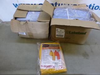 Qty of Unused Painters Coverall, Size 3 XL and 4 XL C/w Pioneer 3-Piece Flame Resistant Rain Suit, Size 4 XL (N-4-1)
