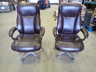 (2) Office Chairs, On Casters * Note: Some Wear to Leatherette Material* (NE Floor)