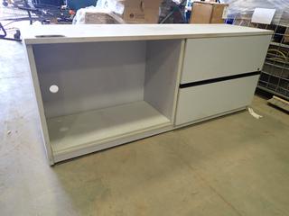 File Cabinet Console w/ 2 Drawers and Shelves, 71 In. x 19.5 In. x 29 In. (NW Bay)