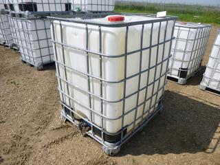 Caged 1200L PVC Tank *Note: Not Clean, Some Remnants of Contents*