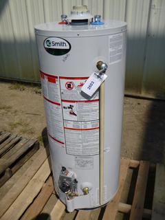 AO Smith GCVL 40 200, Used Natural Gas Hot Water Tank, 40 Gal. Capacity, 21 1/4 In. x 21 1/4 In. x 46 In.