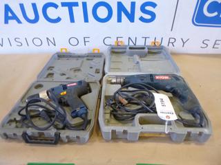(1) Ryobi 1/2 In. Electric Drill, (1) Ryobi 1/2 In. Hammer Drill *Note: Does Not Work* (NEC)