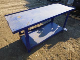 Work Bench, 25 1/2 In. x 72 In. x 33 3/4 In. *Note: Damaged*