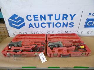 (2) Milwaukee Model 1680-21, Super Hawg w/ Carrying Case *Note: 1 Plug End Damaged* (L-2-3)
