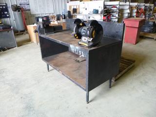 Shop Table w/ 8 In. Bench Grinder and 8 In. Bench Vise (D1 and OS)