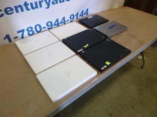 (4) Apple Mac Books, (3) Lenovo Think Pads, (1) HP (Keyboard Damaged) *Note: All Missing Hard Drives and Chargers* (L31)