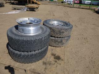 (4) Cooper Discoverer LT265/75R16 M+S Load Range "E" Tires,  Mounted On GM 8-Bolt Rims w/ (1) Spare Rim