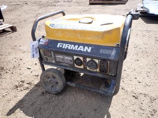 Firman P03501, 3550W Generator, 1 Phase, 120V, 5.0 Gal Tank w/ 87 Octane Gas Engine *Note: Bent Wheel*