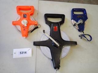 (1) 50 Ft. Wind Up  Measuring Tape, (1) 100 Ft. Wind Up Measuring Tape, (1) R-250 Wind Up Measuring Tape (E-2)