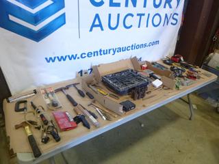 Qty of Assorted Hand Tools Includes Hammers, Screw Drivers, Wrenches, Incomplete Ratchet Set and Other Tools (S11)