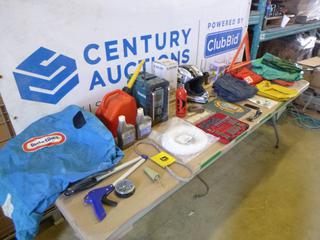 Qty of Misc. Items Including Radio, Tarps, Helmet (R-1-2)