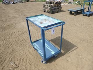 2-Shelf, Parts Cart on Wheels, 30 In. x 18 In. x 37 In.