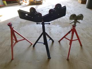 Sumner Roller V-Head Pipe Stand C/w (1) Ridgid  Roller Head Pipe Stand, (1) Pipe Stand *Note: Head Missing* (YN-03)