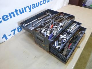 Tool Box  w/ 2 Drawers C/w Assorted Tools, 21 In. x 9 In. x 10 1/2 In. (L41)