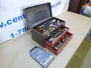 Tool Box  w/ 2 Drawers C/w Assorted Tools, 19 In. x 9 1/2  In. x 10  In. (L41)