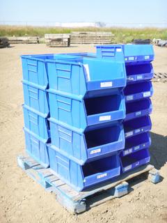 (12) Plastic  Storage Bins, 23 In. x 15 In. x 11 In, (7) Plastic Storage Bins, 15 In. x 15 In. x 7 In.