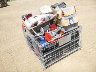 Qty of  Misc. Items Includes Various Sizes and Type of Brass and Metal Fittings, Electrical Wire, Carbon Monoxide Alarm, Ty Pro Programmable Thermostat and Other Items *Note: Crate Not Included*