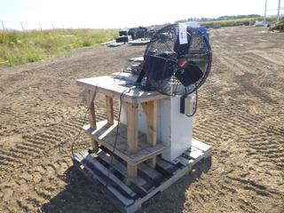 Linmac L 20 Lock Forming Machine, C/w Wood Table and 20 In. Fan, 3 Ft. x 17 In. x 42 In.