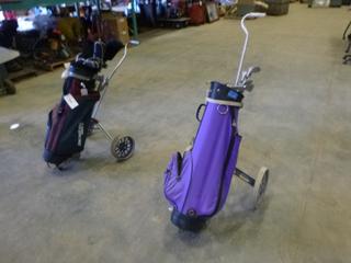 (2) Golf Club Sets w/ Bags and Pull Carts (P12)