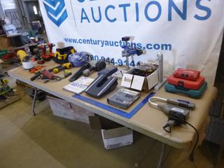 Qty of Assorted Tools Including Pneumatic Tools, Nails and Drills Bits (OS)