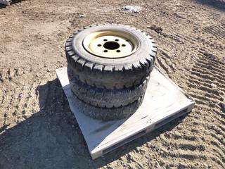 (2) Solideal Industrial and Mining 7.00-15 Tires w/ 6-Bolt Rims