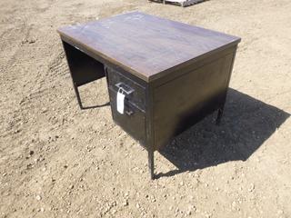 2 Drawer Metal Desk, 42 In. x 30 In. x 30 In.