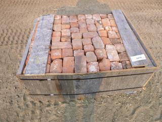 Qty of Various Size  Red Clay Bricks, C/w Wood Crate, 48 1/2 In. x 40 1/2 In. x 20 In.