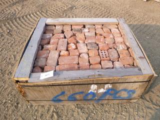 Qty of Various Size  Red Clay Bricks, C/w Wood Crate, 48 1/2 In. x 42 1/2 In. x 20 In.
