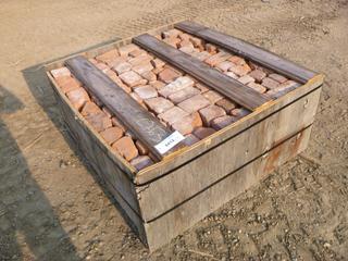 Qty of Various Size  Red Clay Bricks, C/w Wood Crate, 47 In. x 50  In. x 20 In.