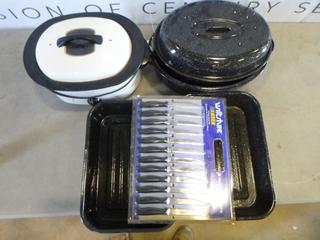 Wiltshire Steak Knives, Slow Cooker and Qty of Roasters (D1)