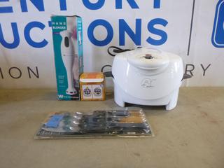 Complete Knife Set C/w White Westinghouse Hand Bender, Sugar Jar and George Foreman Cooker (M42)