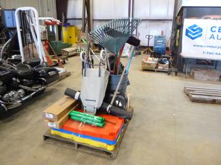 Qty of Misc. Items Includes  Pail of Cleaning Supplies, Vacuum, Shelf and Other Assorted Items (X23)