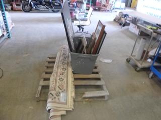 Qty of Picture Frames w/ Area Rug (S12)