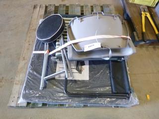 Qty of Misc Items Includes (1) Lawn Lounger, 34 In. Square Table,  Folding Stool and Bolt Down Self Folding Chair