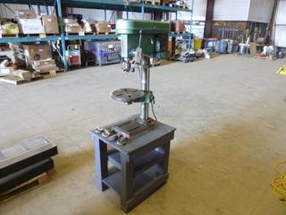 Rexon ROM150A MFG 1164 Heavy Duty Drill Press C/w Custom Made Wood Base w/ Castors (Z)