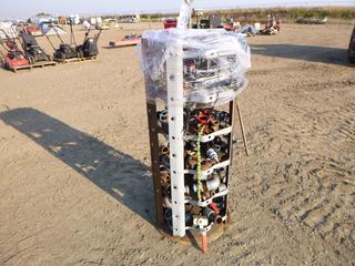Stand, 20 In. x  59 In. C/w Assorted Pipe Fittings and Valves