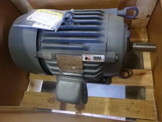 Unused NEMA Premium 15HP Electric Motor, 3 Phase, 1770RPM, 575V, 14.5A, 445 LB-FT Torque