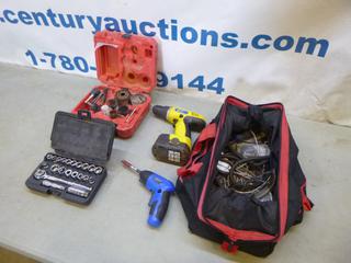 Assortment of Drills, Socket Wrench and Other Assorted Items (E-2)