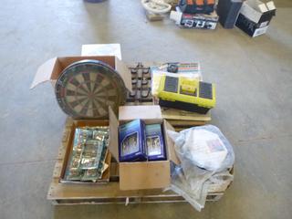 Qty of Audio/Video Cable, Tool Box, Dart Board, Box of Multi Purpose Paper (R21)